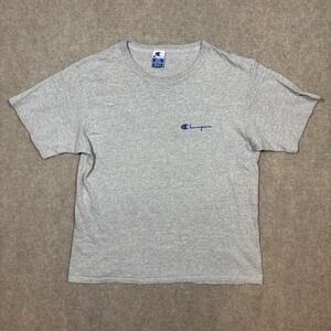 Vintage 90s Champion Gray Spellout T-Shirt Men's Size Large EUC